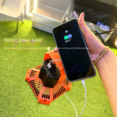 Portable Camping Fan and Lantern with Power Bank