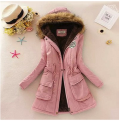 Thick Cotton Coat with Hood and Lamb Fleece Lining