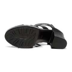 Summer New Hollow Chunky Heel Roman Peep Toe Sandals