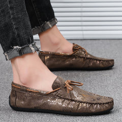 Spring Men's Casual Leather Slip-On Shoes