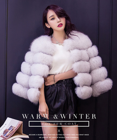 Faux Fur Slim Fit Short Fox Fur Jacket
