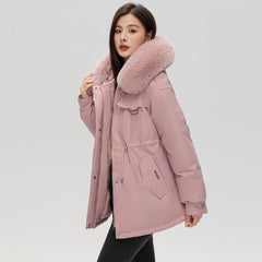 Women's Thick Faux Fur Lined Short Parka Jacket 2023