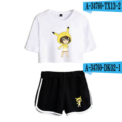 2D Custom Gacha Life Crop Top and Shorts Set