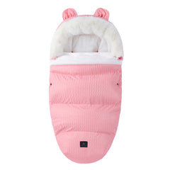 Thickened Fleece Baby Sleeping Bag with Fur Collar