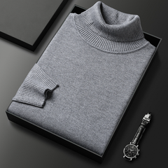 Slim-Fit Solid Color Turtleneck Pullover Sweater