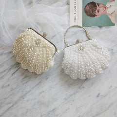 Handmade Beaded Small Shell Bag - Retro Celebrity Style