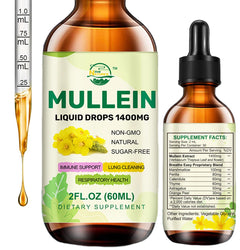 Natures live Mullein Drops for Lungs Mullein Leaf Extract for Lung Cleanse Immune Support Detox & Respiratory Support Liquid Extract Supplement Vegan 2 fl oz