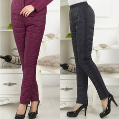 High-Waisted Thickened Plush Cotton Pants for Women