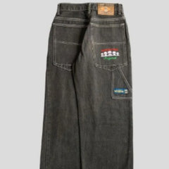 American Retro Alien Print Harajuku Wide-leg Jeans