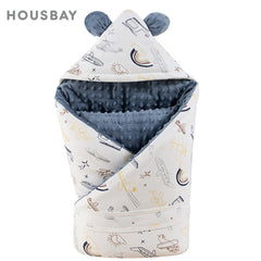 Cozy 90x90cm Newborn Baby Blanket with Hat & Core